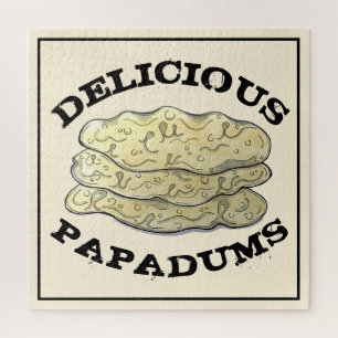 Köstliche Papadums Indian Takeaway Food Flatbrette Puzzle