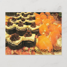 Köstliche Pinxtos-Sorten in San Sebastian Postkarte