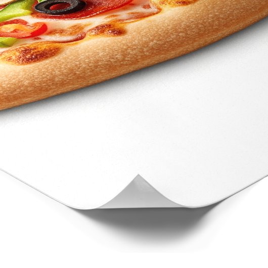 Köstliche Pizza mit Toppings Poster (Ecke)
