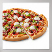Köstliche Pizza mit Toppings Poster (Vorne)
