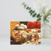 Köstliche Pizza Postkarte (Stehend Vorderseite)