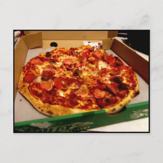 Köstliche Pizza Postkarte (Vorderseite)