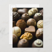 Köstliche Pralinen Postkarte (Vorne/Hinten)