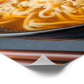 Köstliche Ramen Noodles Lebensmittel Hintergrund Poster (Ecke)
