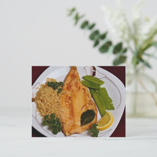 Köstliche Regenbogenforelle Postkarte (Stehend Vorderseite)