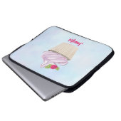 Köstliche rosa Cupcake Berry auf Top Custom Laptopschutzhülle (Vorne Knopf)