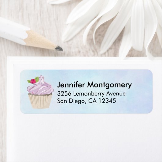 Köstliche rosa Cupcake Berry oben (Insitu)