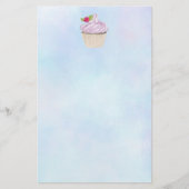 Köstliche rosa Cupcake Berry oben Briefpapier (Vorderseite)