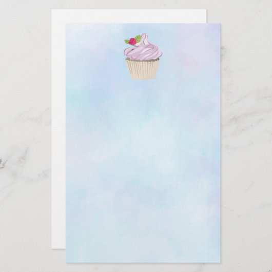 Köstliche rosa Cupcake Berry oben Briefpapier (Vorne/Hinten)