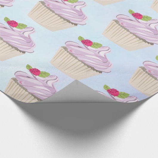 Köstliche rosa Cupcake Berry oben Geschenkpapier (Ecke)