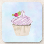 Köstliche rosa Cupcake Berry oben Getränkeuntersetzer (Vorderseite)