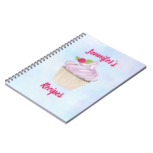 Köstliche rosa Cupcake Berry oben Notizblock (Linke Seite)