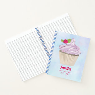 Köstliche rosa Cupcake Berry oben Notizbuch
