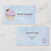 Köstliche rosa Cupcake Berry oben Visitenkarte (Vorne/Hinten)