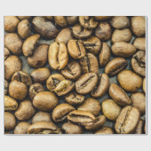 Köstliche rustikale Goldkaffee-Bohnen Geschenkpapier (Flach)