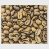 Köstliche rustikale Goldkaffee-Bohnen Geschenkpapier (Flach)