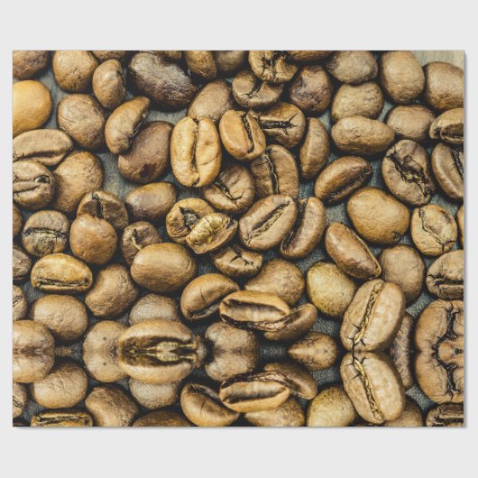 Köstliche rustikale Goldkaffee-Bohnen Geschenkpapier (Flach)