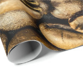 Köstliche rustikale Goldkaffee-Bohnen Geschenkpapier (Rolleneckpunkt)