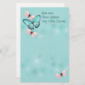 Köstliche Schmetterlinge personalisiert Briefpapier (Vorne/Hinten)