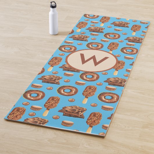 Köstliche Schokolade Eiscreme Donuts Monogramm Yogamatte (Beispiel)