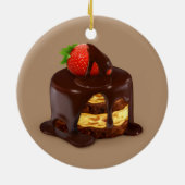 Köstliche Schokolade Ice Cream Cake Keramik Ornament (Hinten)
