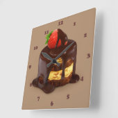 Köstliche Schokolade Ice Cream Cake Quadratische Wanduhr (Winkel)