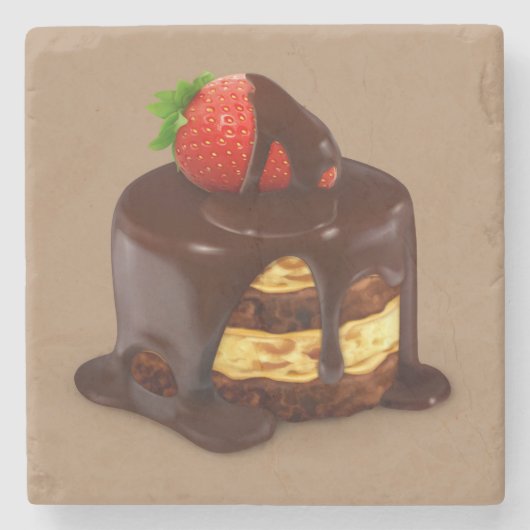 Köstliche Schokolade Ice Cream Cake Steinuntersetzer (Vorderseite)