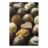 Köstliche Schokoladenpralinen Mini Klemmbrett (Rückseite)