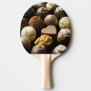Köstliche Schokoladenpralinen Tischtennis Schläger