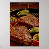 Köstliche T-Bone-Steaks Poster (Vorne)