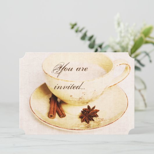 köstliche Tasse Chai-Tee - Party zum Tee einladen Einladung (Stehend Vorderseite)