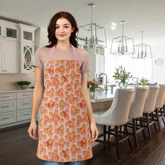 Köstliche Waffeln und Fruchtpink Schürze