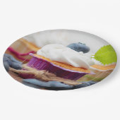 Köstlicher Blueberry Cupcake mit Creme Pappteller (Schrägansicht)