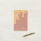 Köstlicher Caramel-Zuckerguss sprinklert Ihren Nam Post-it Klebezettel (Auf Schreibtisch)