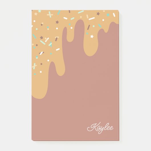 Köstlicher Caramel-Zuckerguss sprinklert Ihren Nam Post-it Klebezettel (Vorderseite)