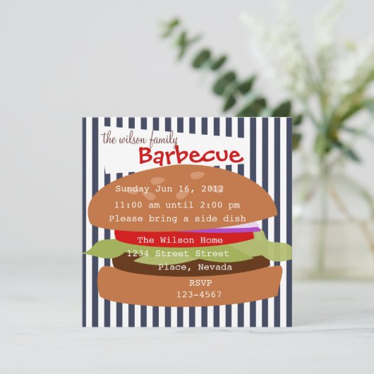 Köstlicher Hamburger Einladung (Stehend Vorderseite)