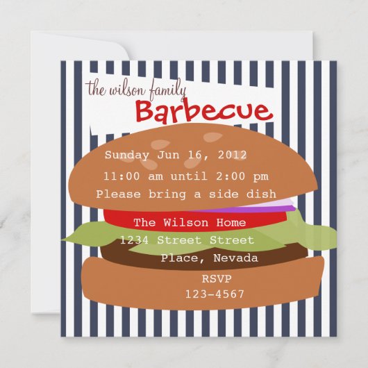 Köstlicher Hamburger Einladung (Vorderseite)