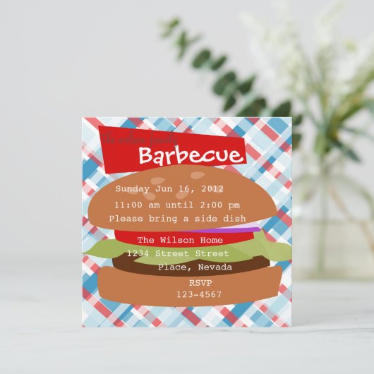 Köstlicher Hamburger Einladung (Stehend Vorderseite)