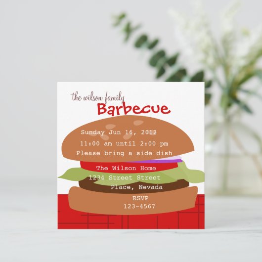 Köstlicher Hamburger Einladung (Stehend Vorderseite)