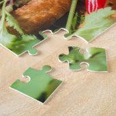 Köstlicher Hamburger mit allen Fixins Puzzle (Seite)