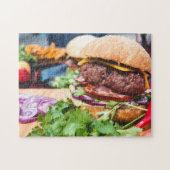 Köstlicher Hamburger mit allen Fixins Puzzle (Horizontal)