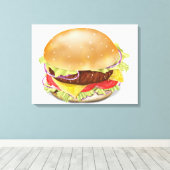 Köstlicher Hamburger oder Käsebrötler. Leinwanddruck (Insitu (Holzboden))