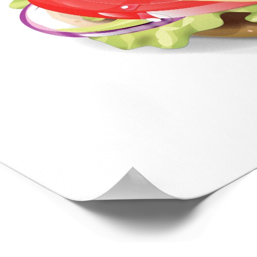 Köstlicher Hamburger oder Käsebrötler. Poster (Ecke)