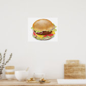Köstlicher Hamburger oder Käsebrötler. Poster (Küche)