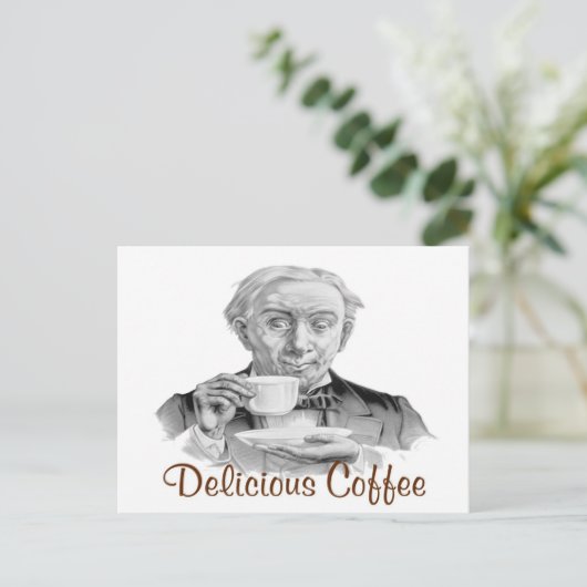 Köstlicher Kaffee Postkarte (Stehend Vorderseite)