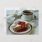 Köstlicher Kaffee und Baumkuchen Torte Postkarte (Vorne/Hinten)