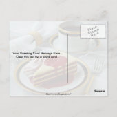 Köstlicher Kaffee und Baumkuchen Torte Postkarte (Rückseite)