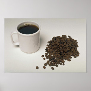Köstlicher Kaffee und Bohnen Poster