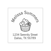 Köstlicher Kuchen mit Zuckerguss Yummy-Adresse Gummistempel (Prägung)