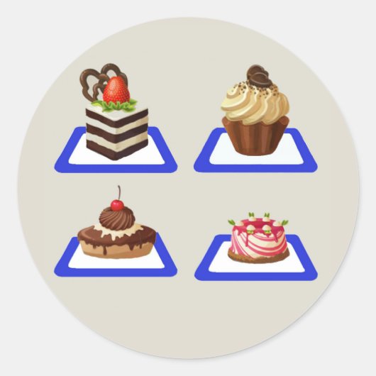 Köstlicher Kuchenständer Runder Aufkleber (Vorderseite)